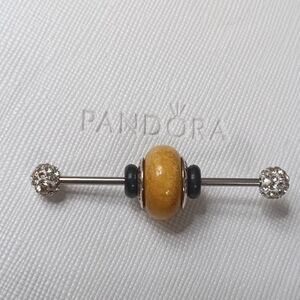 Pandora Vintage Pau Amarelo Wooden Charm Rare And Hard To Find